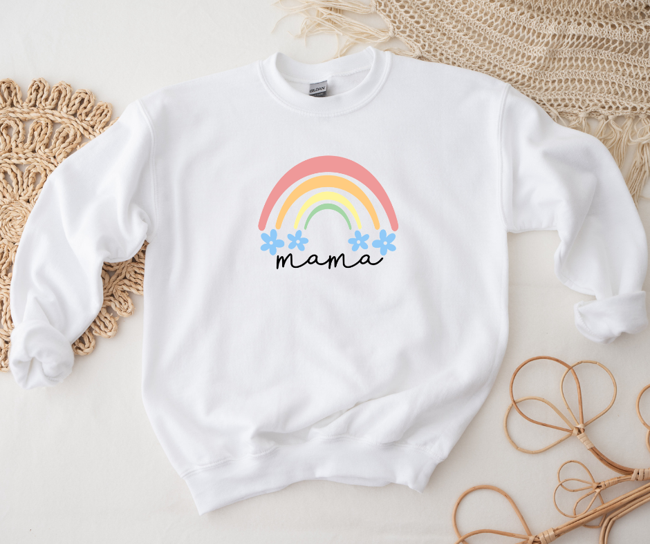 Sweatshirt With Cute Rainbow Print Mama Rainbow T Shirt Gift 