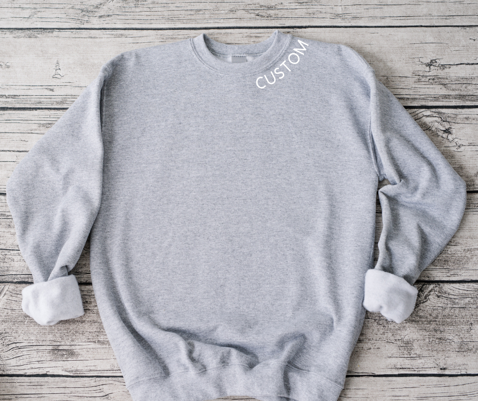 Custom Collar Gray Sweatshirt