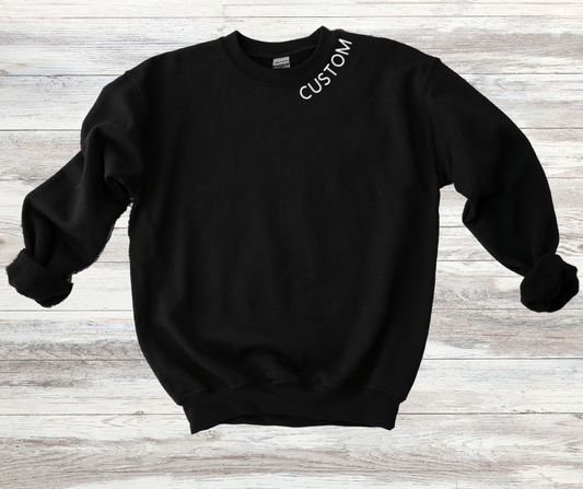 Custom Collar Black Sweatshirt